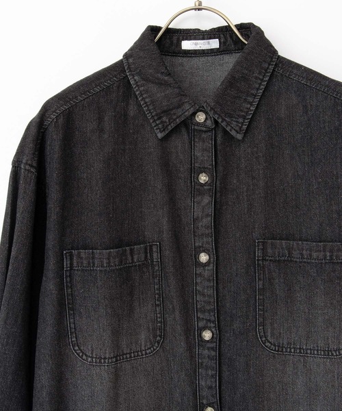 Honeys（ハニーズ）の「デニムシャツワンピース（ワンピース・レディース・ブラック/インディゴブルー・L/LL/M/S）」の13枚目の写真