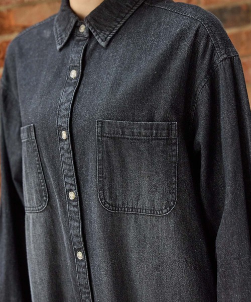 Honeys（ハニーズ）の「デニムシャツワンピース（ワンピース・レディース・ブラック/インディゴブルー・L/LL/M/S）」の20枚目の写真