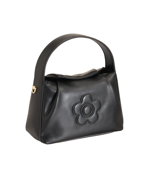 MARY QUANT　マリークワント　バッグ　ハンドバッグ　花　ブラック　黒 MARY QUANT - MARY QUANT マリークワント フォーマル ハンド