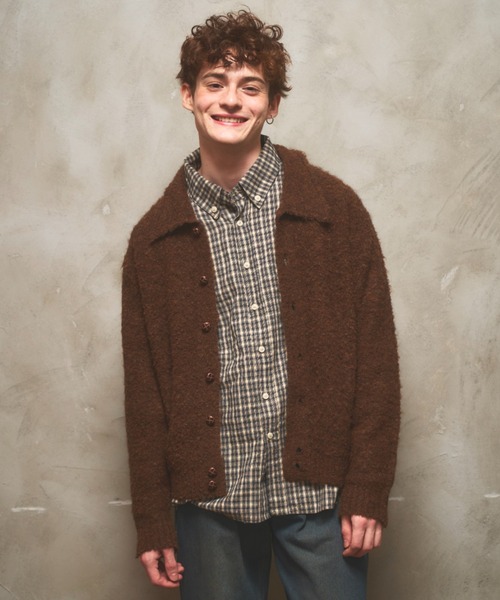 Zooodle(ズードル)の「Knit Polo Cardigan - ニットポロカーディガン -(カーディガン/ボレロ・メンズ・ブルー/ブラウン・LARGE/MEDIUM)」の1枚目の写真