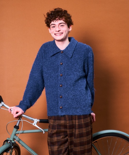 Zooodle(ズードル)の「Knit Polo Cardigan - ニットポロカーディガン -(カーディガン/ボレロ・メンズ・ブルー/ブラウン・LARGE/MEDIUM)」の2枚目の写真