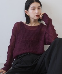 hunch（ハンチ）の「アルパカ混 ロゴ刺しゅうシアーニット（ニット/セーター）」