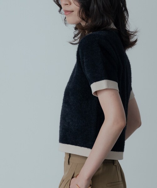 GALLEST（ギャレスト）の「バイカラーポロニット（ニット/セーター・レディース・ブラック/ボルドー・38）」の17枚目の写真