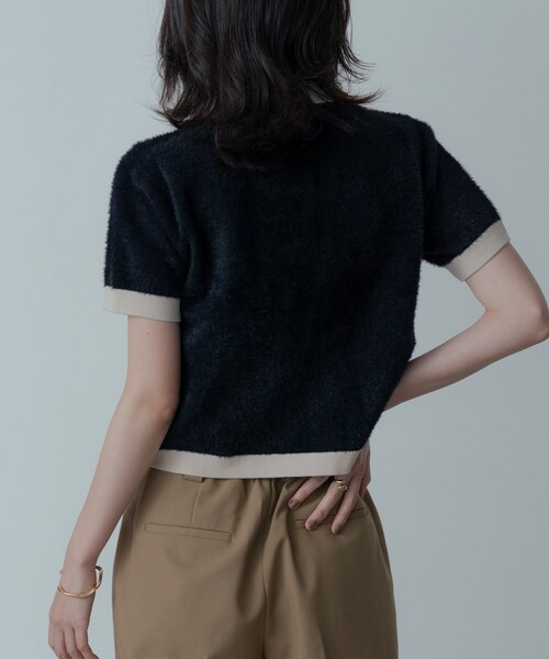 GALLEST（ギャレスト）の「バイカラーポロニット（ニット/セーター・レディース・ブラック/ボルドー・38）」の18枚目の写真