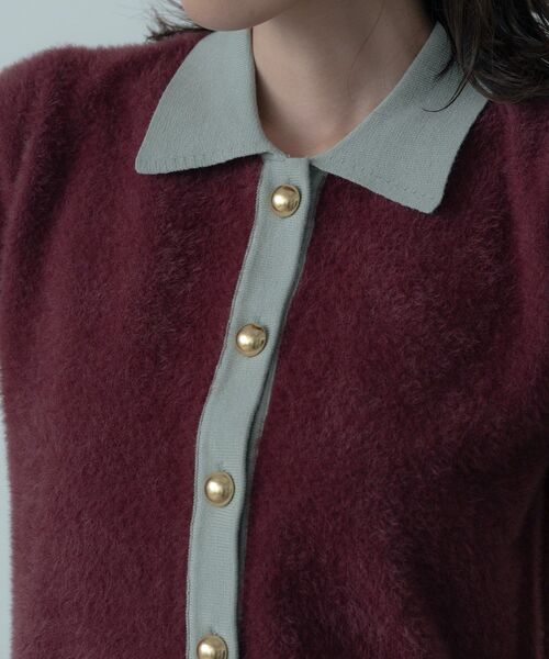GALLEST（ギャレスト）の「バイカラーポロニット（ニット/セーター・レディース・ブラック/ボルドー・38）」の10枚目の写真