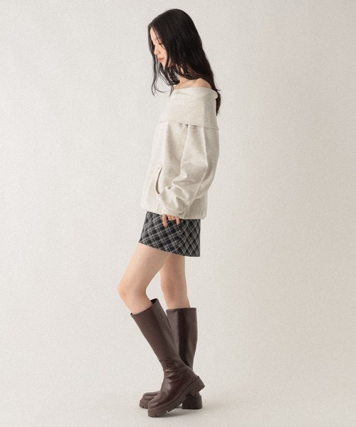 Heather(ヘザー)の「オフショルチュニック裏毛スウェット 590574(スウェット・レディース・オートミール/ネイビー/グレー・FREE)」の8枚目の写真