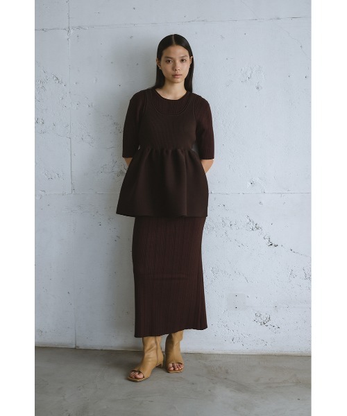 セール】【2ピース】マルチWAYペプラムニットワンピース（ワンピース