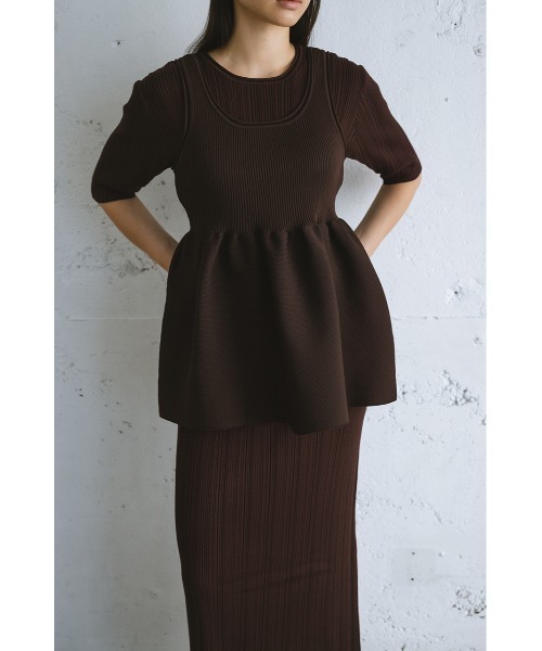 セール】【2ピース】マルチWAYペプラムニットワンピース（ワンピース
