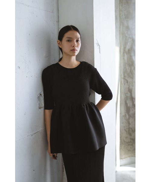 セール】【2ピース】マルチWAYペプラムニットワンピース（ワンピース