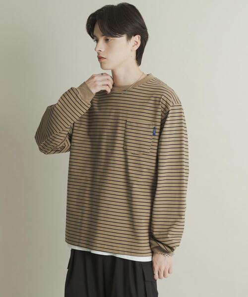 SENSE OF PLACE by URBAN RESEARCH(センスオブプレイスバイアーバンリサーチ)の「コットンクルーネックロングスリーブTシャツ(Tシャツ/カットソー・メンズ・ベージュ系その他/グレー系その他/ホワイト/オートミール・MEDIUM/LARGE)」の1枚目の写真