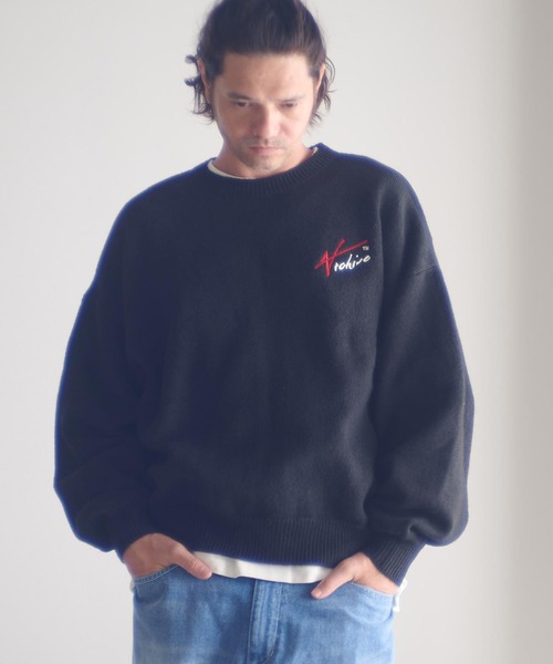 ADAM PATEK(アダムパテック)の「msw1756-archive shaggy crest crewneck ニット(AP2521027)(ニット/セーター・メンズ・ブラック×レッド/ブラック×イエロー・1/2)」の4枚目の写真