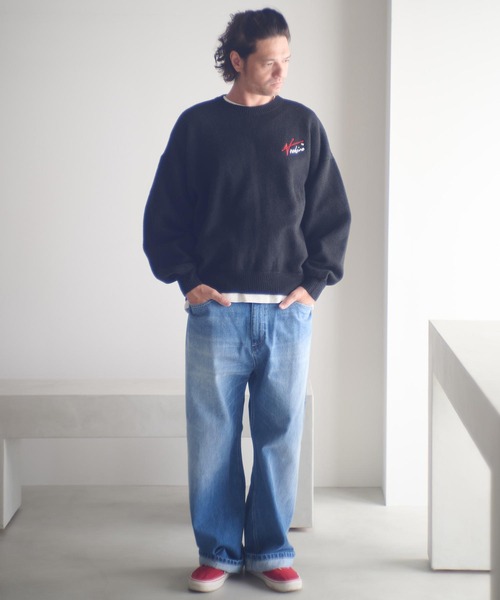 ADAM PATEK(アダムパテック)の「msw1756-archive shaggy crest crewneck ニット(AP2521027)(ニット/セーター・メンズ・ブラック×レッド/ブラック×イエロー・1/2)」の7枚目の写真