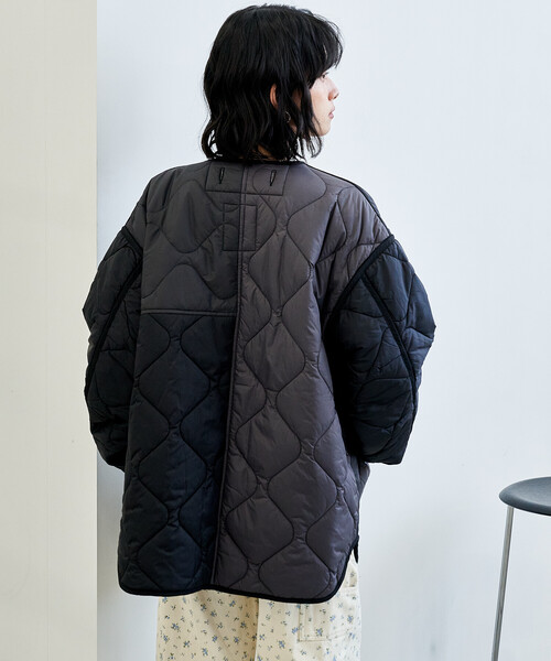 セール】パッチワーク キルトジャケット（ミリタリージャケット