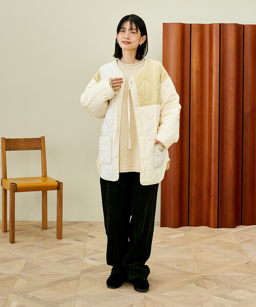 セール】パッチワーク キルトジャケット（ミリタリージャケット