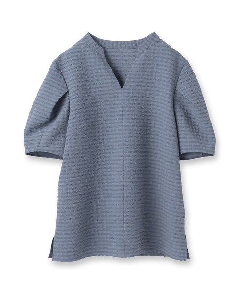 UNTITLED（アンタイトル）の「【吸水速乾/ストレッチ/Vネック】フォルムスリーブ ブラウス（シャツ/ブラウス・レディース・オフホワイト/ブルー/ブラック・48/44/50/00/02/04）」の20枚目の写真