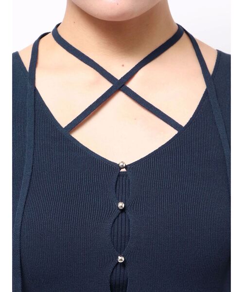 dazzlin(ダズリン)の「カーデタイトトップス(ニット/セーター・レディース・ブラック/ネイビー/グレー/ピンク/アイボリー/ミント/ライトグレー/レッド・FREE)」の9枚目の写真