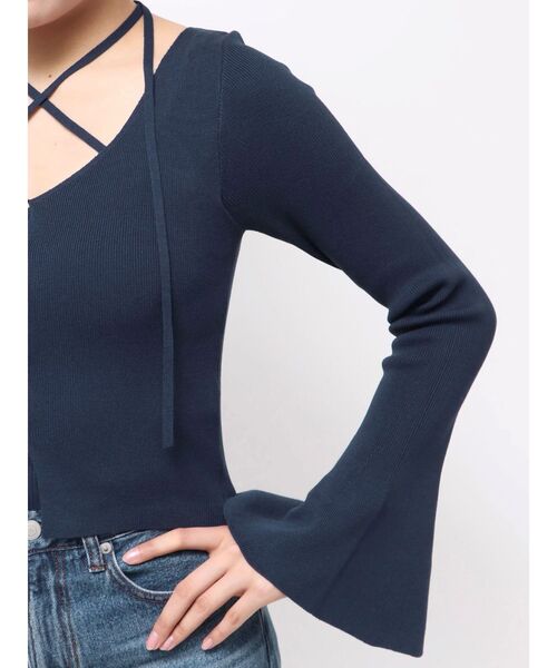 dazzlin(ダズリン)の「カーデタイトトップス(ニット/セーター・レディース・ブラック/ネイビー/グレー/ピンク/アイボリー/ミント/ライトグレー/レッド・FREE)」の10枚目の写真