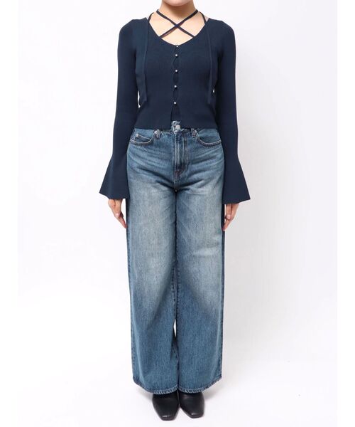 dazzlin(ダズリン)の「カーデタイトトップス(ニット/セーター・レディース・ブラック/ネイビー/グレー/ピンク/アイボリー/ミント/ライトグレー/レッド・FREE)」の14枚目の写真