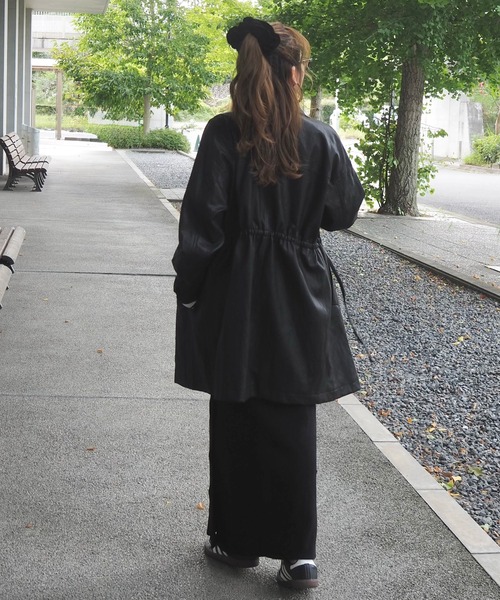 soutien collar waist gather coat /ステンカラーウエストギャザー