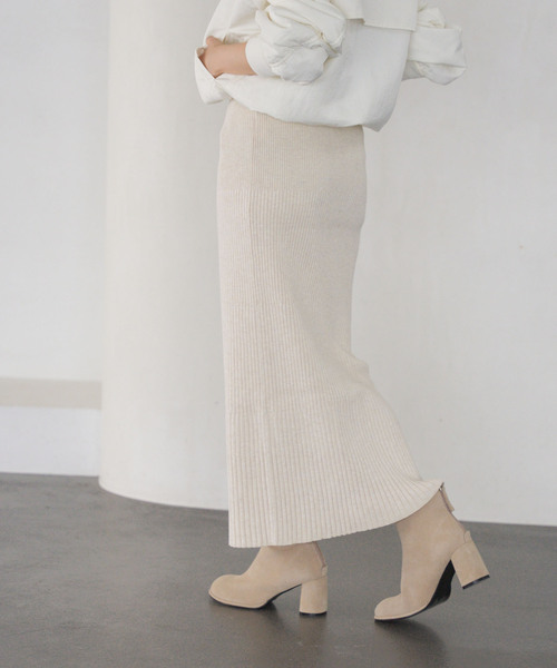 セール】《追加/WEB限定カラー》リブニットタイトスカート（スカート