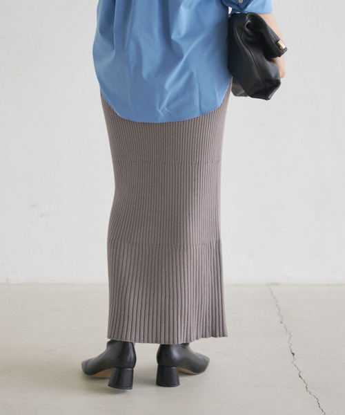 Noble（ノーブル）の「《追加/WEB限定カラー》リブニットタイトスカート（スカート・レディース・ライトグレー/ブラック/ベージュ/ブラウン/グレー/ホワイト系その他・FREE）」の20枚目の写真