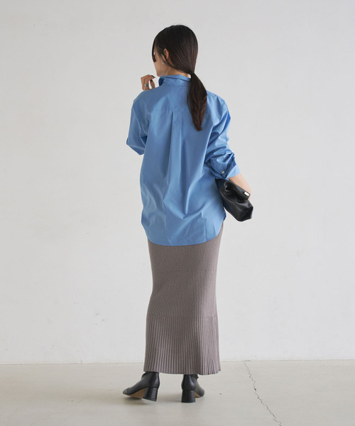 NOBLE ネイビー リブ編みタイトスカート サイズ40 ✳︎毎年人気✳︎ セール】《追加/WEB限定カラー》リブニットタイトスカート（スカート