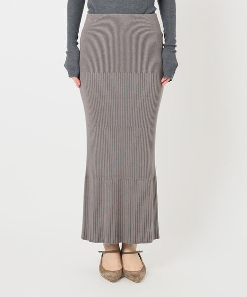 Noble（ノーブル）の「《追加/WEB限定カラー》リブニットタイトスカート（スカート・レディース・ライトグレー/ブラック/ベージュ/ブラウン/グレー/ホワイト系その他・FREE）」の14枚目の写真