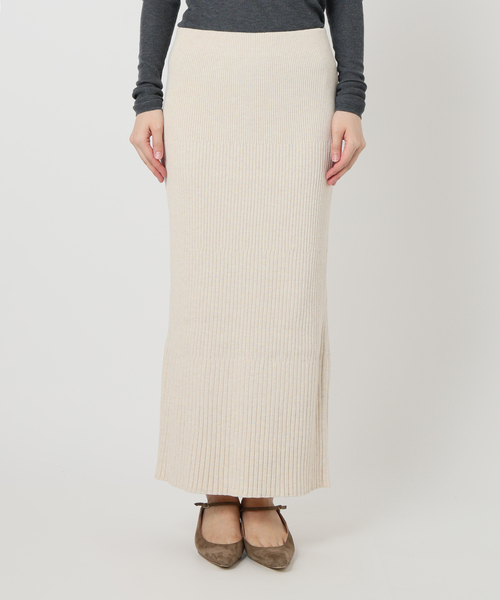 ノーブル タイトスカート ホワイト NOBLE ノーブル ジャージーライク