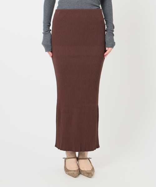 Noble（ノーブル）の「《追加/WEB限定カラー》リブニットタイトスカート（スカート・レディース・ライトグレー/ブラック/ベージュ/ブラウン/グレー/ホワイト系その他・FREE）」の10枚目の写真