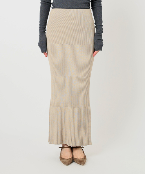 Noble（ノーブル）の「《追加/WEB限定カラー》リブニットタイトスカート（スカート・レディース・ライトグレー/ブラック/ベージュ/ブラウン/グレー/ホワイト系その他・FREE）」の8枚目の写真