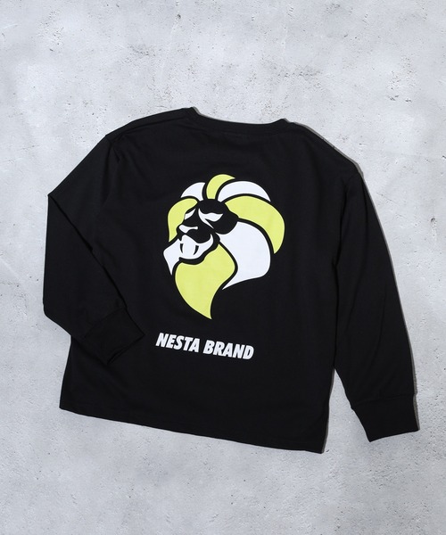 NESTA BRAND(ネスタブランド)の「NESTA ネスタ オーバーロンT KIDS(Tシャツ/カットソー・キッズ・ブラック/ホワイト系1/杢グレー/ダークグリーン/オフホワイト/ブラック系1/チャコール/ネイビー・110/120/130/140/150/160)」の3枚目の写真