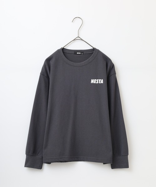 NESTA BRAND(ネスタブランド)の「NESTA ネスタ オーバーロンT KIDS(Tシャツ/カットソー・キッズ・ブラック/ホワイト系1/杢グレー/ダークグリーン/オフホワイト/ブラック系1/チャコール/ネイビー・110/120/130/140/150/160)」の13枚目の写真