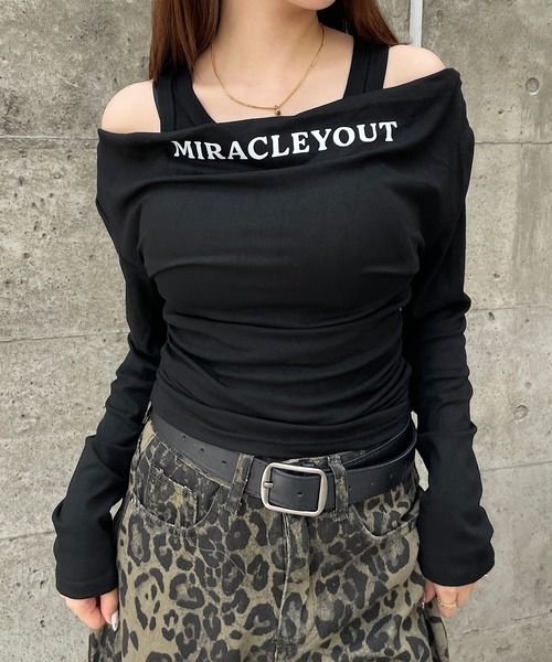 ROGER AND RAW（ロジャーアンドロウ）の「【インナーSET】プリントドレープロンT　ロングスリーブTシャツ（Tシャツ/カットソー・レディース・カーキ/ブラック/ホワイト/グレー・FREE）」の2枚目の写真
