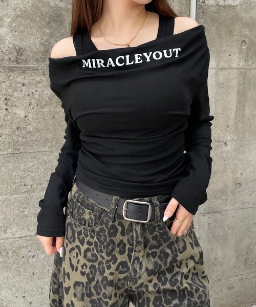 ROGER AND RAW（ロジャーアンドロウ）の「【インナーSET】プリントドレープロンT　ロングスリーブTシャツ（Tシャツ/カットソー・レディース・カーキ/ブラック/ホワイト/グレー・FREE）」の5枚目の写真