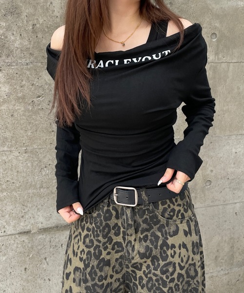 ROGER AND RAW（ロジャーアンドロウ）の「【インナーSET】プリントドレープロンT　ロングスリーブTシャツ（Tシャツ/カットソー・レディース・カーキ/ブラック/ホワイト/グレー・FREE）」の10枚目の写真