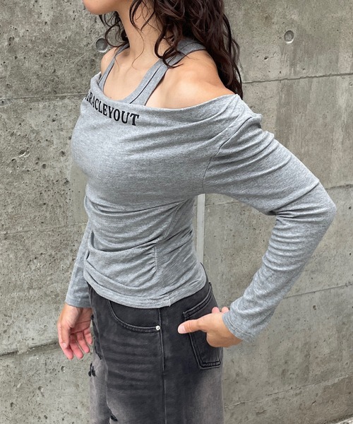 ROGER AND RAW（ロジャーアンドロウ）の「【インナーSET】プリントドレープロンT　ロングスリーブTシャツ（Tシャツ/カットソー・レディース・カーキ/ブラック/ホワイト/グレー・FREE）」の14枚目の写真