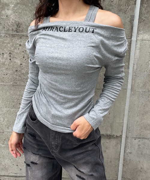 ROGER AND RAW（ロジャーアンドロウ）の「【インナーSET】プリントドレープロンT　ロングスリーブTシャツ（Tシャツ/カットソー・レディース・カーキ/ブラック/ホワイト/グレー・FREE）」の17枚目の写真