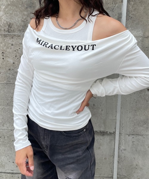 ROGER AND RAW（ロジャーアンドロウ）の「【インナーSET】プリントドレープロンT　ロングスリーブTシャツ（Tシャツ/カットソー・レディース・カーキ/ブラック/ホワイト/グレー・FREE）」の21枚目の写真