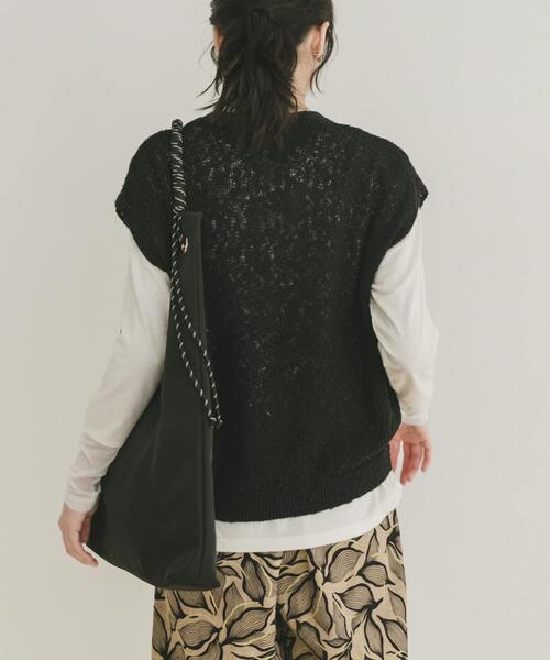 ITEMS URBANRESEARCH(アイテムズ アーバンリサーチ)の「ゴムヤーンニットベスト(ベスト・レディース・ブラック/ブルー/ベージュ・FREE)」の6枚目の写真