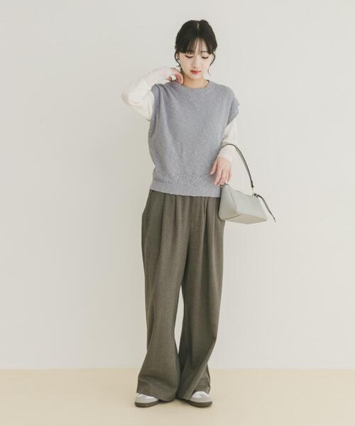 ITEMS URBANRESEARCH(アイテムズ アーバンリサーチ)の「ゴムヤーンニットベスト(ベスト・レディース・ブラック/ブルー/ベージュ・FREE)」の14枚目の写真