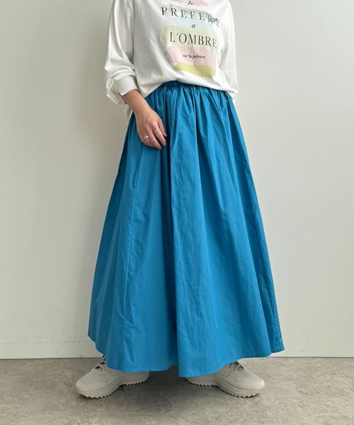 LHELBIE（レルビエ）の「コットンブロードボリュームスカート（スカート・レディース・ピンク/イエロー/ブラック/オフホワイト/ブルー/テラコッタ・M）」の4枚目の写真