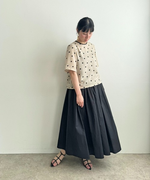 LHELBIE（レルビエ）の「コットンブロードボリュームスカート（スカート・レディース・ピンク/イエロー/ブラック/オフホワイト/ブルー/テラコッタ・M）」の17枚目の写真
