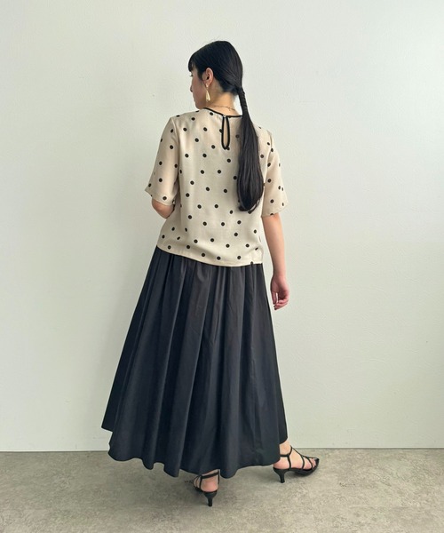 LHELBIE（レルビエ）の「コットンブロードボリュームスカート（スカート・レディース・ピンク/イエロー/ブラック/オフホワイト/ブルー/テラコッタ・M）」の18枚目の写真