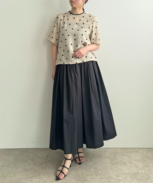 LHELBIE（レルビエ）の「コットンブロードボリュームスカート（スカート・レディース・ピンク/イエロー/ブラック/オフホワイト/ブルー/テラコッタ・M）」の16枚目の写真