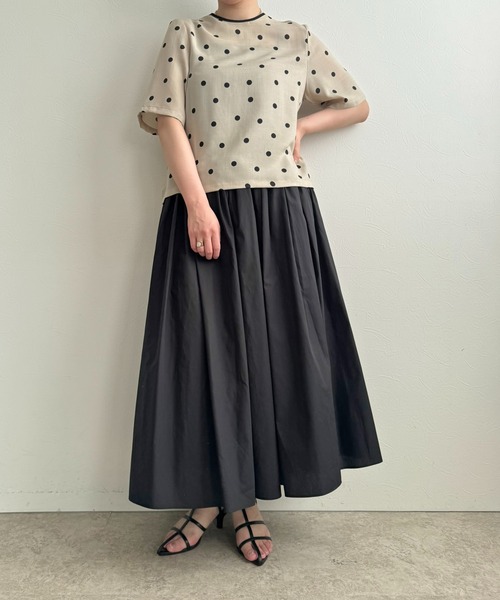 LHELBIE（レルビエ）の「コットンブロードボリュームスカート（スカート・レディース・ピンク/イエロー/ブラック/オフホワイト/ブルー/テラコッタ・M）」の19枚目の写真
