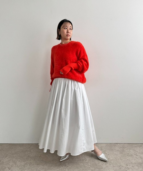 LHELBIE（レルビエ）の「コットンブロードボリュームスカート（スカート・レディース・ピンク/イエロー/ブラック/オフホワイト/ブルー/テラコッタ・M）」の12枚目の写真