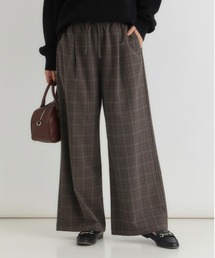 Right-on | 【HONEYSUCKLE ROSE】【｢楽｣して｢ちゃんと見え｣が一番使える！】無地見えTRチェックイージーパンツ(ウエストゴム・ストレッチ・秋カラー・体型を拾いにくい)(その他パンツ)