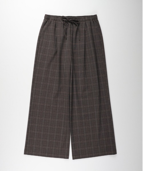 Right-on（ライトオン）の「【HONEYSUCKLE ROSE】【｢楽｣して｢ちゃんと見え｣が一番使える！】無地見えTRチェックイージーパンツ(ウエストゴム・ストレッチ・秋カラー・体型を拾いにくい)（その他パンツ・レディース・ダークグレー/ブラウン・M/L/S）」の4枚目の写真