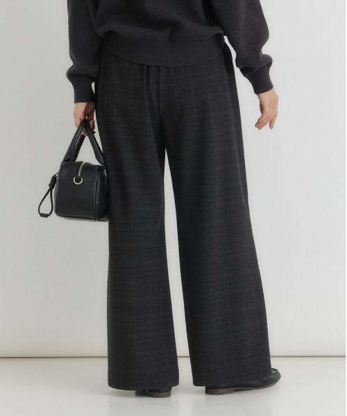 Right-on（ライトオン）の「【HONEYSUCKLE ROSE】【｢楽｣して｢ちゃんと見え｣が一番使える！】無地見えTRチェックイージーパンツ(ウエストゴム・ストレッチ・秋カラー・体型を拾いにくい)（その他パンツ・レディース・ダークグレー/ブラウン・M/L/S）」の15枚目の写真