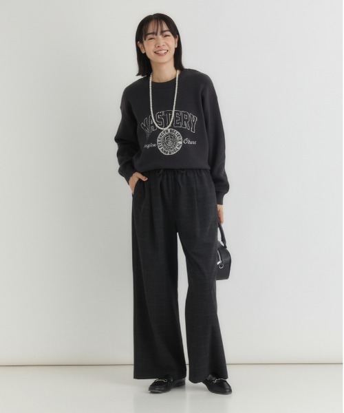 Right-on（ライトオン）の「【HONEYSUCKLE ROSE】【｢楽｣して｢ちゃんと見え｣が一番使える！】無地見えTRチェックイージーパンツ(ウエストゴム・ストレッチ・秋カラー・体型を拾いにくい)（その他パンツ・レディース・ダークグレー/ブラウン・M/L/S）」の16枚目の写真